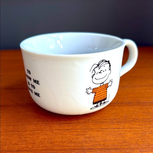 Rare Vintage Peanuts/Schulz Linus 1952 Mug/Cup "To Know Me Is To Love Me" - Picture 1 of 7